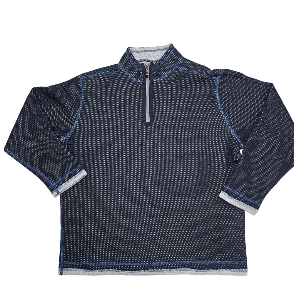Paradise Collection Mens Pullover Sweater Thick Waffle Knit Quarter Zip  Size L